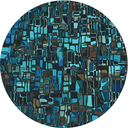 

Ahgly Company Indoor Round Patterned Charcoal Black Area Rugs 4 Round