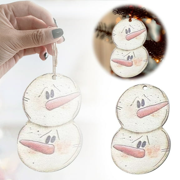 Interesting Wooden Snowman Christmas Ornament Unique Design Quality Material Versatile Easy to Hang Ideal for Gifting