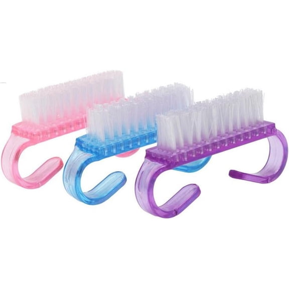 Handle Nail Brush, Nail Brushes Hand Fingernail Brush Cleaner Scrubbing Kit Pedicure, Pedicure Scrubbing Tool kit for Men and Women (Pink)