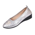 thumbnail image 2 of Bkhluea Women Floral Perforated Wedge Flats Slip On Comfortable Footwear For Office Work Daily Casual Outdoor Activities, 2 of 7