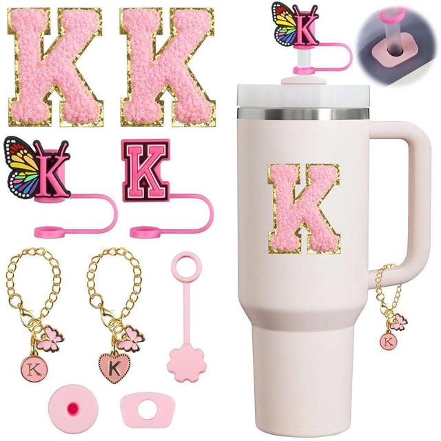 1Set For #stanley# Cup Accessories A-Z Letter Butterfly Straw Cover Cap Toppers UK
