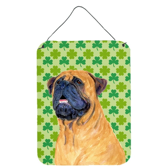 Mastiff St. Patrick's Day Shamrock Portrait Wall or Door Hanging Prints