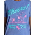thumbnail image 4 of Peanuts Snoopy Women's Mineral Washed Graphic Tee with Short Sleeves, Sizes XXS-XXL, 4 of 5