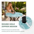 thumbnail image 4 of Round Outdoor Tablecloth with Umbrella Hole and Zipper, Turquoise Coastal Tablecloth with Elastic Waterproof, Nautical Coral Starfish Shell Octopus Sea Patio Table Covers for 31" - 35" Pool Tables, 4 of 9