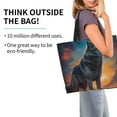 thumbnail image 2 of Pofeuu Moonlit Night Sky Wolf Print Reusable Grocery Bags - Washable, Foldable, Packable Tote, Large Handles, Heavy Duty, Zippered Top Pouch, 2 of 8