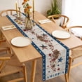 thumbnail image 3 of Table Runner 120 Inches Long for Kitchen Dining, Independence Day Dresser Scarf Farmhouse, Dining Table Decorations for Wedding/Parties, Red Blue Stars Stripes Flag Wooden 13 x 120 In, 3 of 8