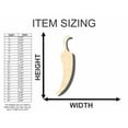 thumbnail image 2 of Unfinished Wood Chile Pepper Shape - Cooking - Craft - up to 46" DIY 18" / 3/4", 2 of 3