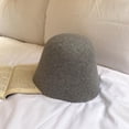 thumbnail image 2 of grey Womens Warm Wool Cloche Hat Solid Winter Bucket Hats excellent workmanship, classic look,easy to carry and storage(M), 2 of 5