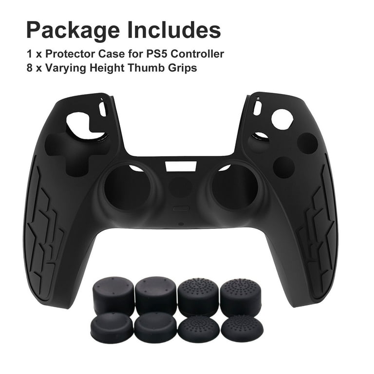 TSV Anti-Slip Silicone Cover Case Fit for Sony PS5 DualSense Controller,  Soft Protective Skin, Anti-Sweat Anti-Scratch Grip Shell with 8 Thumb Caps  
