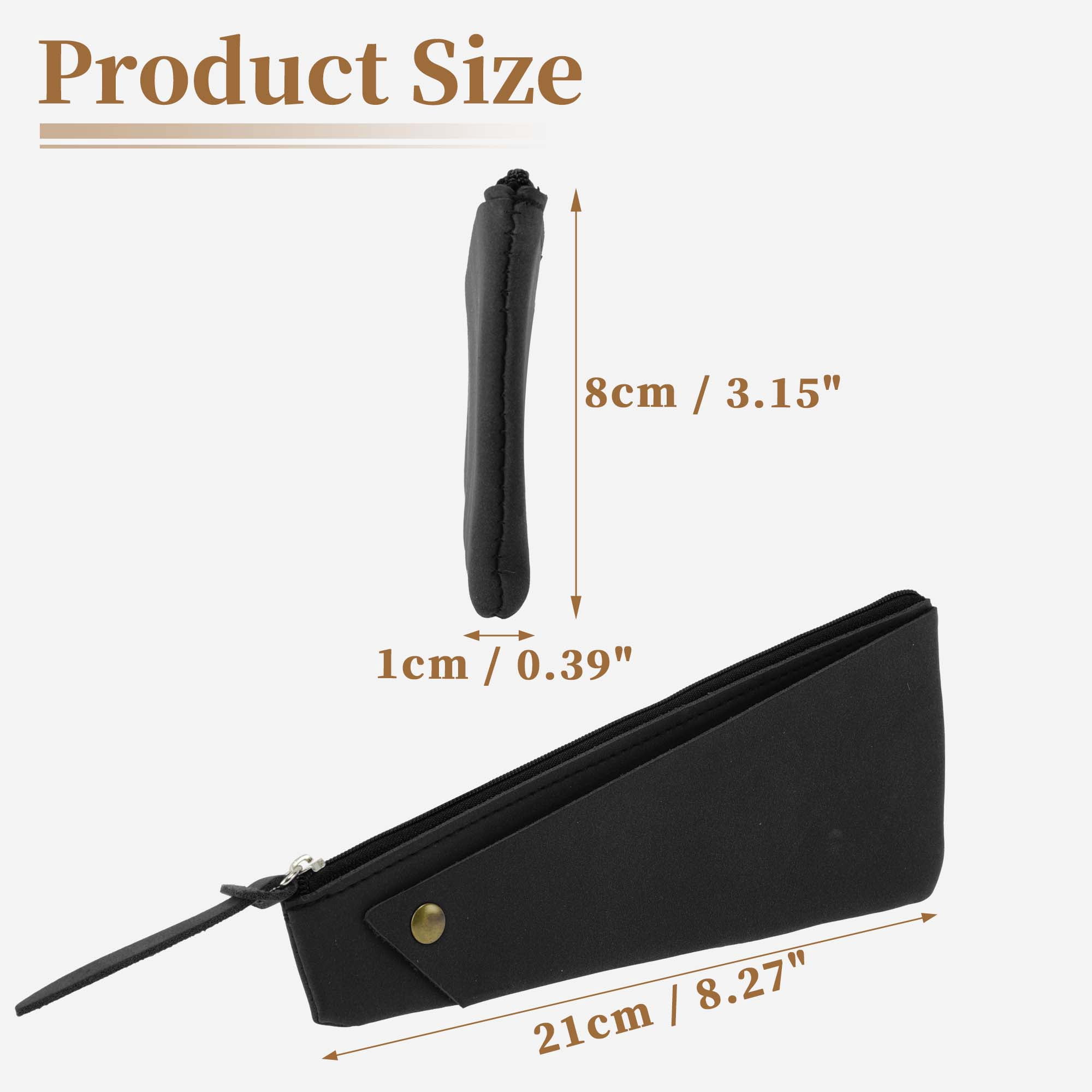 Unique Bargains Frosted Irregular Shape Style Pen Bag Organizer Black