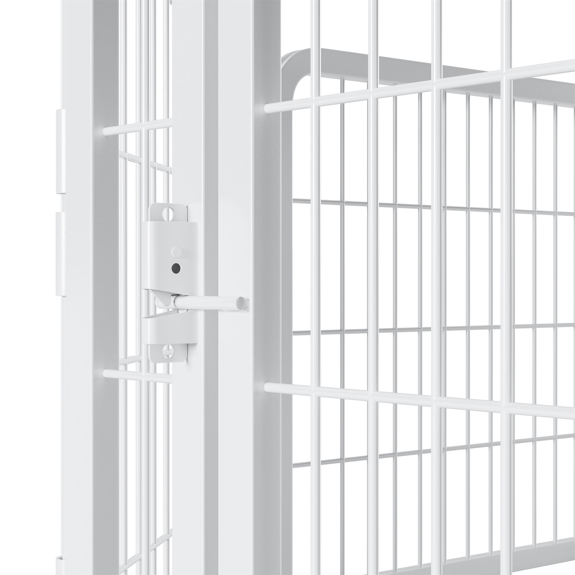 Pefilos Outdoor Dog Playpen 24" 8 Panels Indoor Dog Fence Metal Dog Pen Heavy Duty Pet Puppy Exercise Pen for RV Camping Garden Yard, White