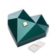 thumbnail image 1 of Caja para anillos con forma de corazón poliédrico, romántica, con forro de terciopelo, geométrica, para bodas, compromisos y propuestas., 1 of 8