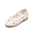 thumbnail image 4 of White Girls Mary Jane Sandals with Floral Applique PU Faux Leather Adjustable Strap Non-Slip Dress Shoes for Kids Little Kid Big Kid Summer Wedding Party,Size 10.5, 4 of 8