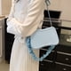 thumbnail image 4 of Bolsa De Hombro Bolso de mano para mujer, bolso de hombro simple de cuero PU, bolso de mensajero cuadrado sólido (azul) Likrtyny Para Estrenar, 4 of 5