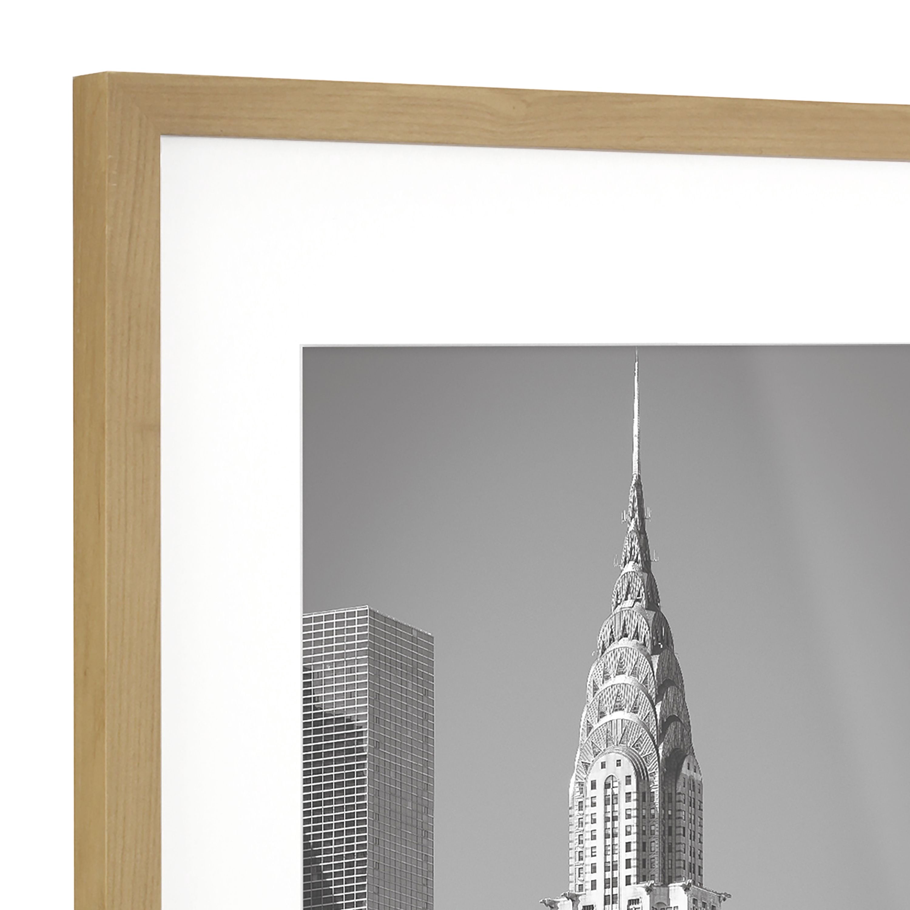 Better Homes & Gardens 16x20 Matted to 11x14 Gallery Wall Picture Frame, Natural Wood, Non Glare