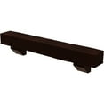 thumbnail image 3 of Ekena Millwork 8"H x 12"D x 72"W Rough Cedar Faux Wood Fireplace Mantel Kit with Ashford Corbels, Natural Pecan, 3 of 10