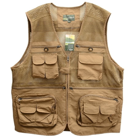 Additional Zippered Pockets - Men's Outdoor Sports Photography Fishing Multi Pocket Zipper Casual Loose Mesh Vest