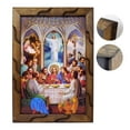 thumbnail image 3 of The Last Supper - Risen Jesus, Oil Painting Style - 13" x 18” Rustic Frame Catholic | La Ultima Cena - Cuadro Rustico, 3 of 4