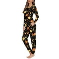 thumbnail image 2 of FKELYI Thanksgiving Maple Leaf Women Pajama Size 4XL Lightweight 2-Piece Ladies Pajamas Hello Fall Comfy Nightwear for Women Pajama Set, 2 of 5