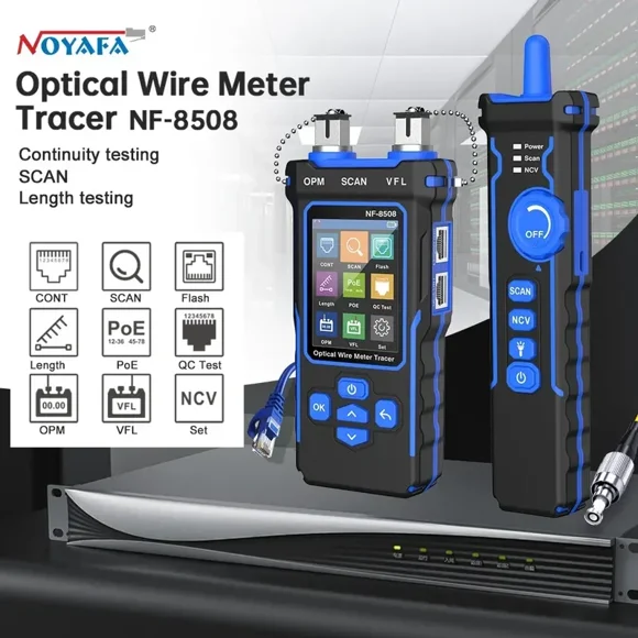 NOYAFA NF-8508 Network Cable Tester, Optical Wire Metre Tracer, LCD Display, PoE Testing