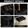 thumbnail image 4 of Ktaxon Accent Arm Chair with Ottoman Stool, Velvet Upholstered Club Chair with Lumber Pillow and Footrest Pumpkin Shape Sofa Black, 4 of 8