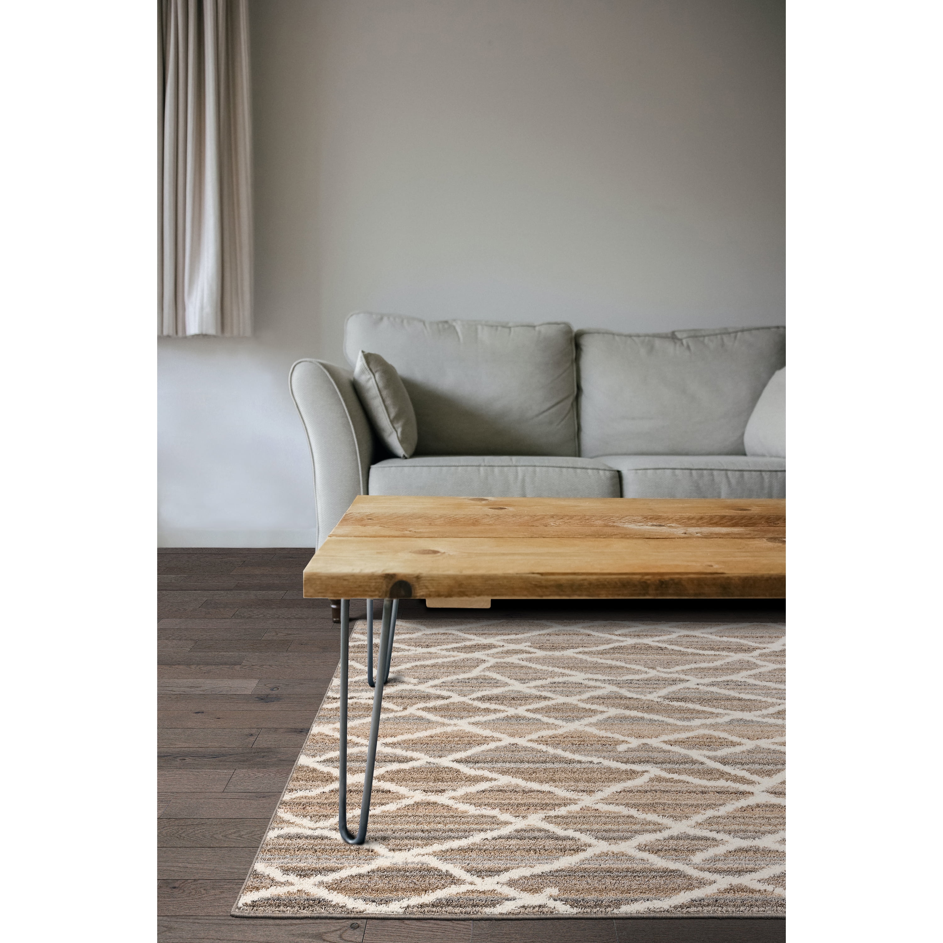 Mainstays Diamond Stripe Earth Tone/White Indoor Area Rug, 5' x 7'