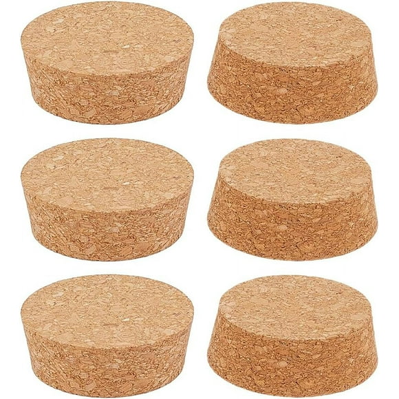 6 Pcs Cork Stoppers for Bottles 5.35-6x2.05cm/2.11-2.36x0.81 Inch Tapered Cork Stoppers Replacement Corks Beverage Stoppers Wine Bottle Cork Lids for Wine Making Craft Beer Bottle