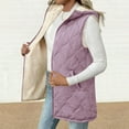 thumbnail image 4 of Quilted Jackets for Women Hooded Sleeveless Zip Up Vest Fleece Lined Warm Winter Long Coat Casual Outdoor Jacket with Pockets, 4 of 9