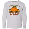 thumbnail image 3 of Inktastic Thankful Grateful and Blessed Pumpkins and Sunflower Long Sleeve Youth T-Shirt, 3 of 5