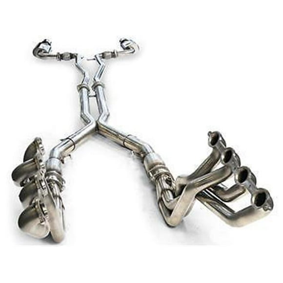 Kooks Headers KKS25106100 3 in. Axle Back Exhaust System with Kooks Polished Oval Race Mufflers for 2014 Chevrolet