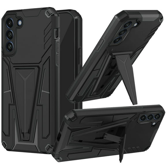 For Samsung Galaxy S21 FE /Fan Edition Heavy Duty Protection Hybrid Built-in Kickstand Rugged Shockproof Military Grade Dual Layer Cover ,Xpm Phone Case [Black]
