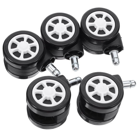 BESTYASH 5-Pack Heavy Duty White Chair Casters Replacement Wheels for Office and Computer Chairs Smooth Rolling