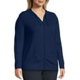 thumbnail image 4 of Just My Size Womens Slub-Cotton Full-Zip Hoodie, 3X, Navy, 4 of 5