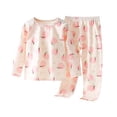 thumbnail image 2 of Cowsor Toddler Boys Girls 2 Piece Outfit Long Sleeve Soft Lightweight Fall 2pc Set Kids Loose Comfy Patchwork Cartoon Heart Romper, 2 of 4