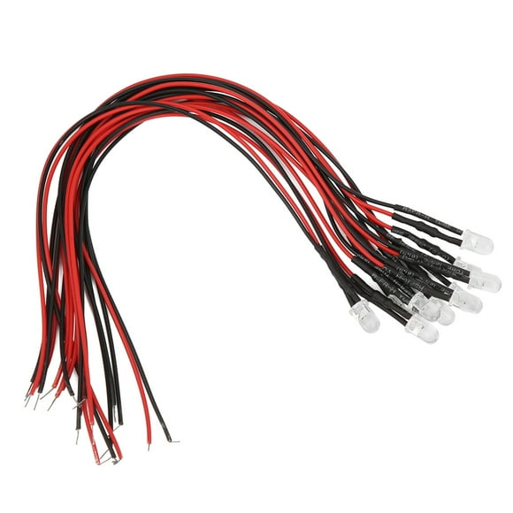 Diode Wired, 50Pcs Colorful Led Lights Emitting Diodes, Pre Wired 20cm DC 12v Led Light, Led Lamps, Round Head, Electronic Component Led Lamps