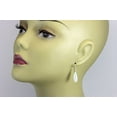 thumbnail image 4 of Sterling Silver Moonstone Earrings White Smooth Dainty Teardrops Shimmery Iridescence Designed for Adult Women, 4 of 5