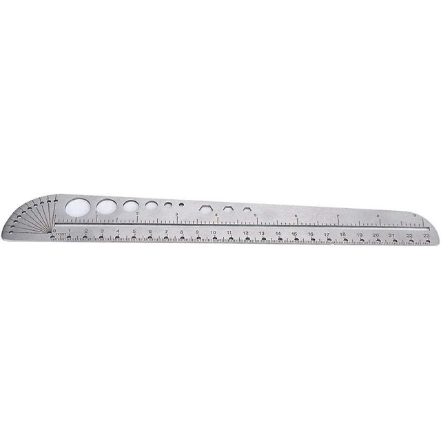 Regla de metal de acero inoxidable multifuncional regla transportador figura dibujo herramienta de medición compatible con ingenieros de arquitecto oficina escuela Afortunado Sencillez