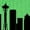 Apple Green, variant on Inktastic Seattle Washington City Skyline Boys or Girls Toddler T-Shirt