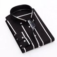 thumbnail image 2 of Camisa de hombre a rayas de gran tamaño para hombre, camisas rojas ajustadas XXL, ropa popular coreana, algodón, informal, con mangas, moda 2024 I Asia, 2 of 5