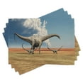 thumbnail image 1 of Ambesonne Jurassic Place Mats Set of 4, Diplodocus Dinasours, Standard Size, Khaki Blue Grey, 1 of 6