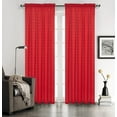 thumbnail image 1 of Set of 2 Lily Plaid Sheer Curtains, Rod Pocket Top, Red, 1 of 1
