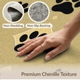 thumbnail image 6 of ODIKA Motif Vintage Polka Dot Field Whimsical Kitten Tracks Round Print Refined Stain Resistant Low Profile for Dorm Room, Small Living Apartment, 6 of 7