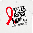 thumbnail image 4 of Inktastic Never Stop Fighting Stroke Awareness Red Ribbon Boys or Girls Toddler T-Shirt, 4 of 5