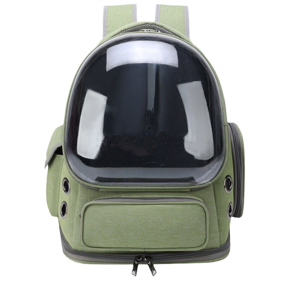 FENGCAI Cat Backpack Carrier, Breathable Cat Carrier Large Space Bubble Pet Backpack for Kitty Small Dog up to 16lbs-Green