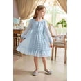 thumbnail image 3 of Arshiner Girls A-Line Dresses Chiffon Long Sleeve Square Neck Swiss Dot Flowy Casual Party Dress, 3 of 7