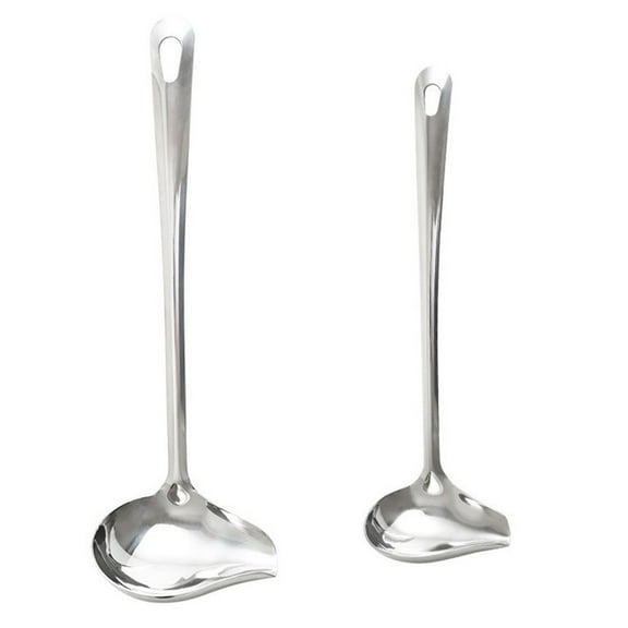 Sipeihong 2pcs Stainless Steel Saucier Drizzle Spoon with Spout Silver