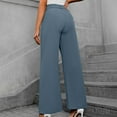 thumbnail image 4 of cFmduc Women's Wide Leg Pants Elastic High Waisted Pleated Casual Palazzo Pants Straight Leg Trousers with Pockets, 4 of 8