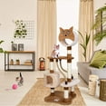thumbnail image 4 of Fashionwu 50” Cat Tree -Pet Furniture Cat Tower, Multi-Step Cat Condo with Sisal-Covered Scratching Posts &2 Plush Rooms for Cats or Kittens, Cat Climbing Stand Cave, 4 of 9