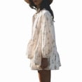 thumbnail image 2 of Women's Oversized Sets Shirts Shorts for Daily Wear Beige S, 2 of 9