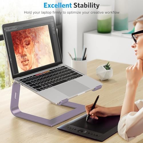 Laptop Stand for Desk, Detachable Laptop Riser, Aluminum Laptop Holder, Compatible with MacBook Air/Pro, Dell, HP, and All Laptops (11-16 inch), Grey